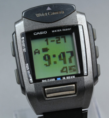 2000s Tested CASIO Wrist Camera WQV-1 39mm Quartz Black Gray Men's Vintage Exc+5