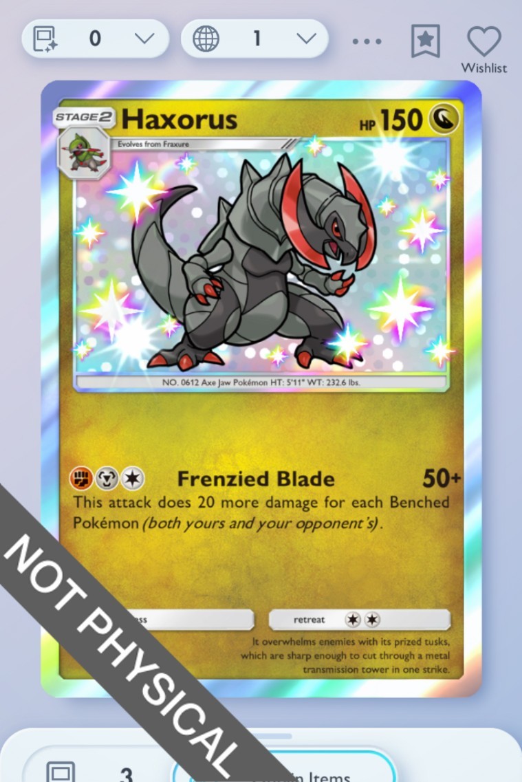 Pokemon TCG POCKET - Haxorus Shiny 1, Mega Shine, English