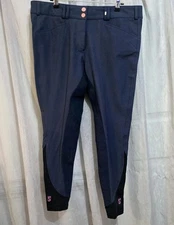 Symphony Tredstep Breeches 34R /16 Blue Rosa Full Seat Riding Equestrian NWT 