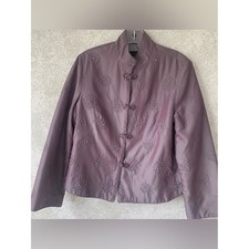 Women's Mauve Embellished Mandarin Collar Traditional Chinese Jacket S/L