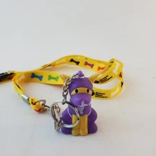 American Heart Association Purple Ninja Pup Dog Keychain & Lanyard Collectible