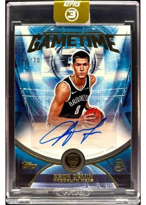 08/10 JSY #1/1 2025 Topps Three Egor Demin RC Game Time Graphs Auto Gold /10