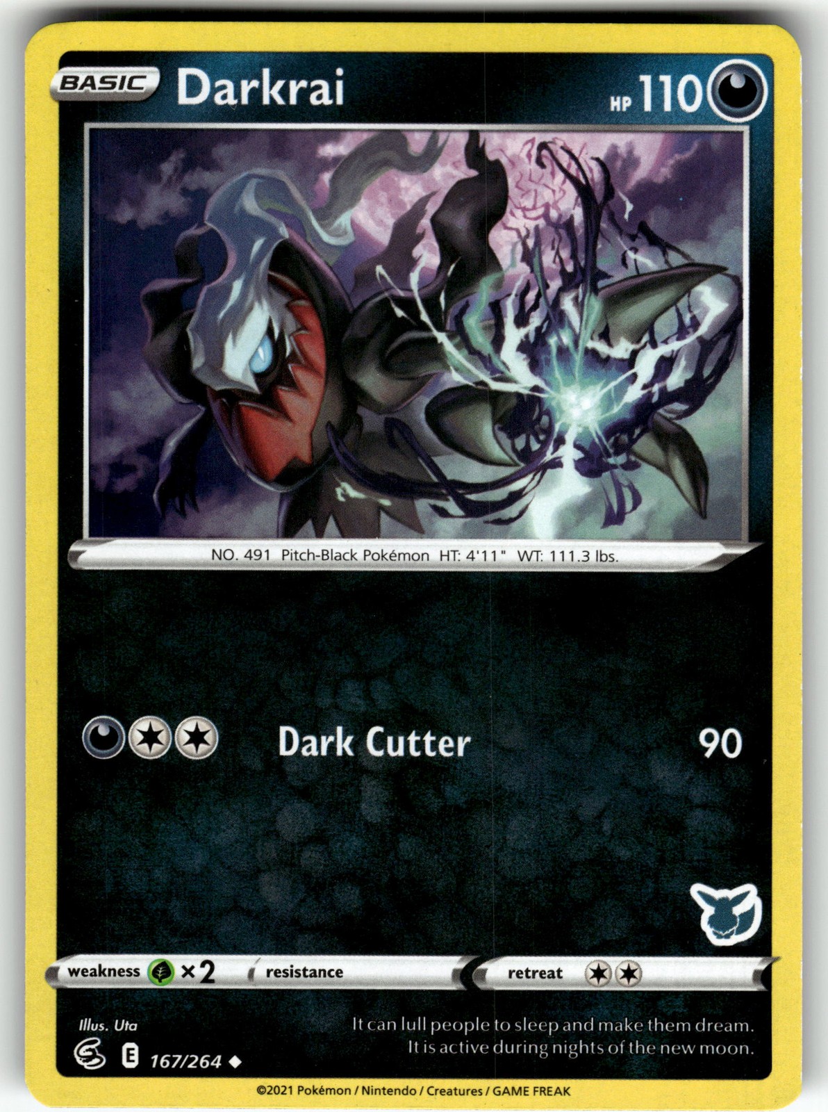 Darkrai - (Eevee Stamped) 167/264 Battle Academy 2022 NM Pokemon Card TCG