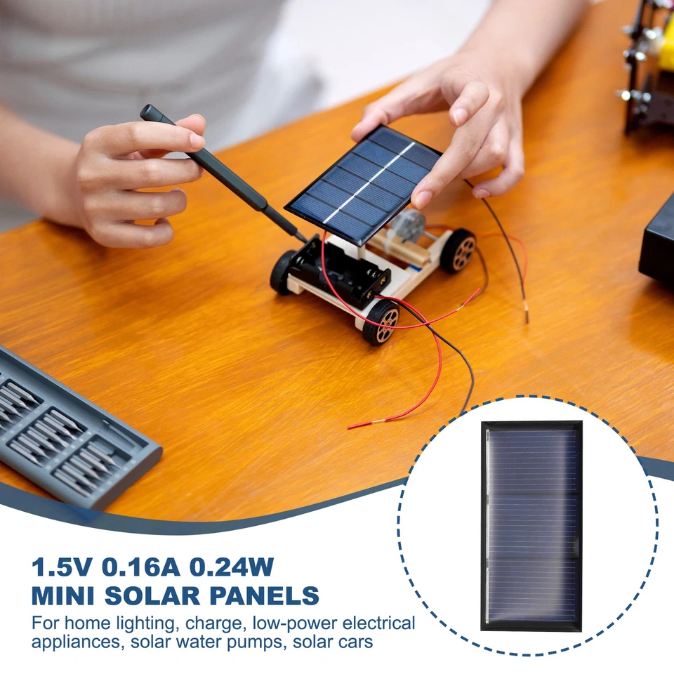 8stk 1,5V 0,24W 0,16A Mini-Solarmodule, Solar-Photovoltaikzellen, 2,36" x 1,18" - Bild 4 von 4
