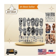 77 Sheets Waterproof Christian Temporary Tattoos for All Ages - Faith Style