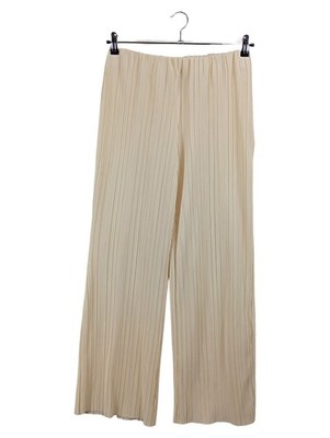 Vero Moda Damen Stoffhose Plissee Weites Bein Beige Gr. 38 M