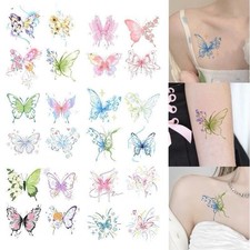 6Sheets Random Styles Multi-colored Butterfly Waterproof Temporary Tattoos