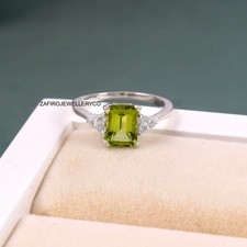 Peridot Ring, 925 Sterling Silver, August Birthstone, Silver Ring