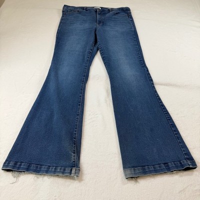 Sofia Jeans Melisa Flare Womens Size 20 Blue Medium Wash High Rise Raw Hem Denim
