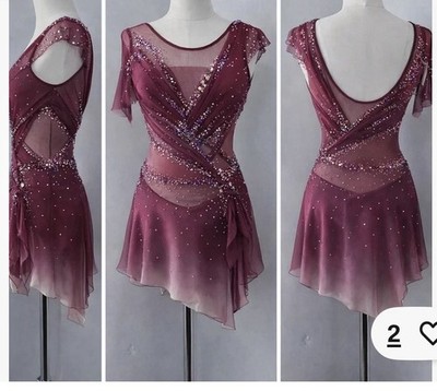 Figure Skating Dress Women's / Girls' Ice Skating Dress red dyeing