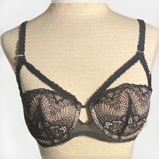 Adore Me 00093 Kimmy Push Up Balconette Black Lace Underwire Bra Sz 36A