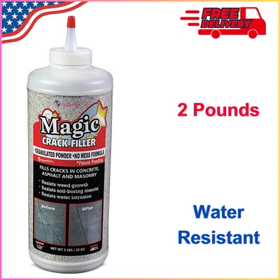 THAROS DISTRIBUTION Magic Crack Filler 2 Pounds Concrete Slab Gray, For Filling In Concrete Cracks