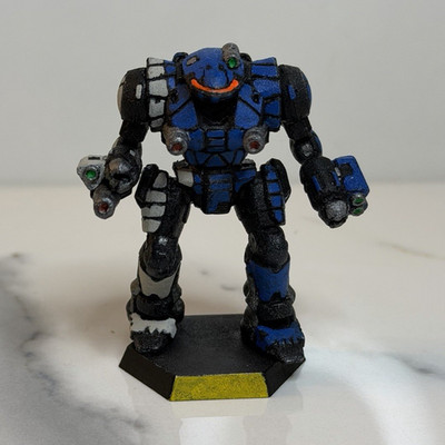 Catalyst Game Labs BattleTech Painted Mech Blue/Black Hex Base CAT35779