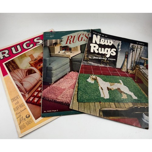 3 Vintage 1940's-50's Era Rug Making Booklets