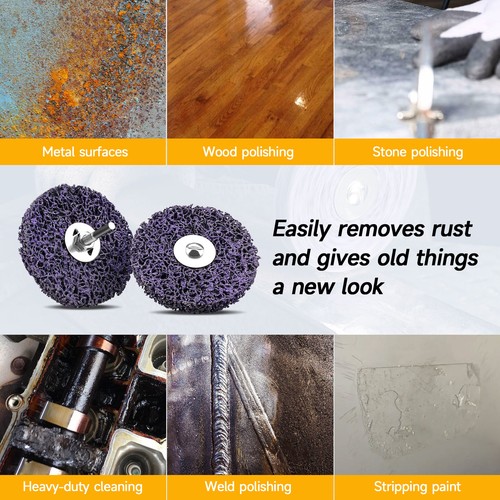 100mm Non Woven Poly Strip Disc Wheel Clean For Paint Rust Removal Rotary Tools - Picture 6 of 6