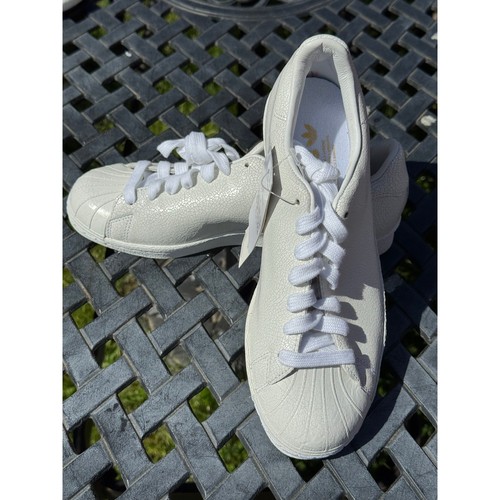 Adidas Originals Superstar 80s Clean Cracked Trainers Shoes Leather AQ1022 White - Picture 5 of 7