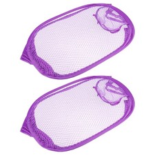  2 Pcs Collapsible Laundry Basket Foldable Wide Mesh Hamper Purple
