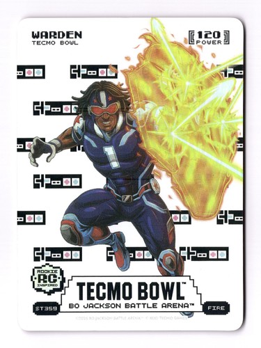 Bo Jackson Battle Arena TECMO BOWL Warden RC ST359 Sore Thumb Battlefoil Fire