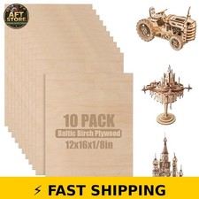 ACXFOND 10Pcs 16x12" Baltic Birch Plywood Sheets 3mm Unfinished