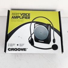 GROOVE Portable Waistband Voice Amplifier Headset Microphone AUX Input Black NEW