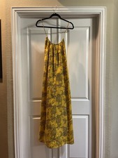 Madewell Dress Womens S Yellow Floral Silk Cotton Slip Strappy Midi Sundress