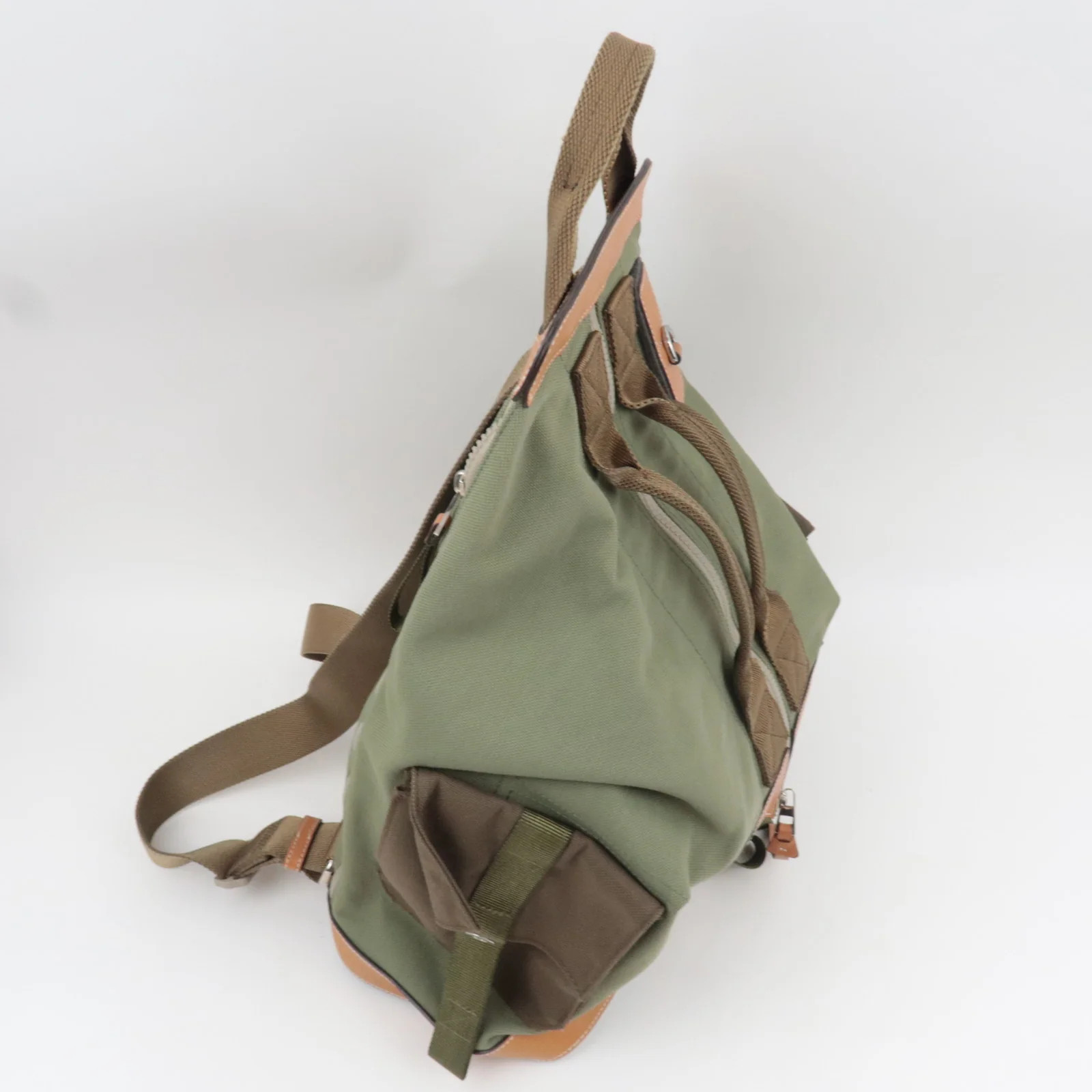 LOEWE Anagram Convertible Backpack Canvas Khaki A… - image 3