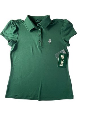 Fore All Flirty Golf Polo Green Women s Size Medium Shirt Top NWT