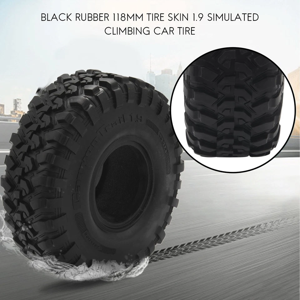 1X(4 StüCk 118MM 1.9 Gummi Reifen Reifen Rad für 1/10 RC Crawler Auto Axial2265 - Bild 4 von 4