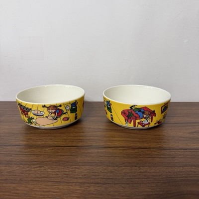 Rorstrand Pippi Longstocking Set of 2 Small Bowls 5'' Diameter Ceramic