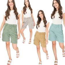 Womens M&S Cargo Short Classic Cotton Lyocell Tea Dyed Easy Wear Summer Holiday