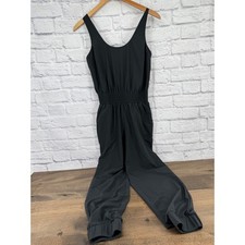 Abercrombie Fitch Black Sleeveless Smocked Waist Jogger Jumpsuit Classic Size S