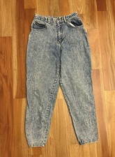 VINTAGE WOMENS 90s SASSON SZ 8 ACID WASH HIGH WAISTED MOM JEANS ANKLE CROP PANTS