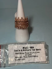 Bomb Party Delicates Size 8 Rings “One In A Million’s Too Basic” Rose Quartz RG