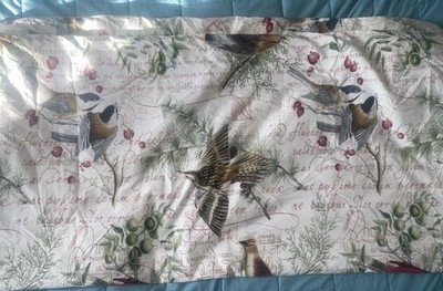 Pottery Barn Winter Scene Bird Berries FULL/QUEEN Duvet Holiday. 100% Cotton