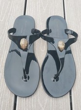 Rare Kurt Geiger London EU Sz 38.5/US Sz 8 Black Maddison T-Bar Drench Sandals