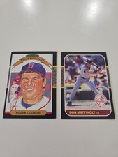 Lot of two cards from 80s donruss/leaf set (Roger Clemens/Don Mattingly)