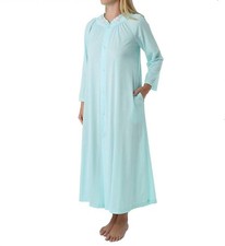 Shadowline Lingerie Long Sleeve Button Down Robe Seafoam