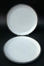TWO Denby 2010 Everyday Grey Pattern Salad Starter  Dessert Plates 23cm  9" VGC