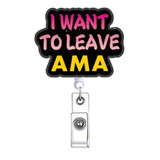 Black Nurse Reel Accessories Funny Work Nursing Gifts for Nurses with AMA Badge