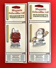 Set 2 Vintage SNOOPY Santa Woodstock CHRISTMAS Magnets PEANUTS Original Package