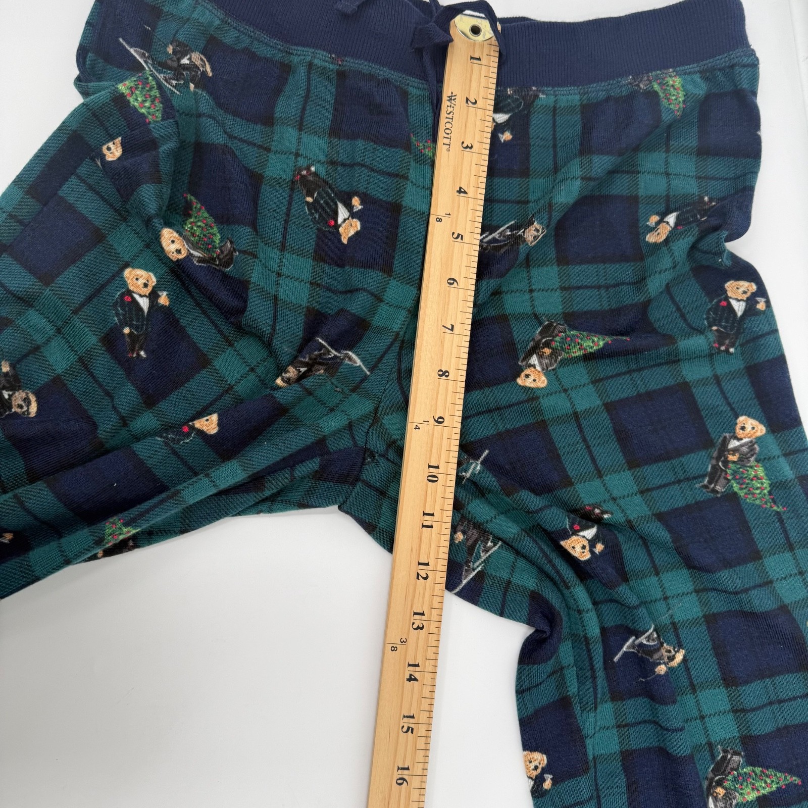 Polo Ralph Lauren Pajama Pants Men XS NEW Green Plaid Bears Lightweight Stretch thumbnail 10