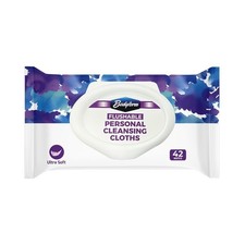 Flushable Cleansing Cloths for Adults 42 Count Unscented Personal Wipes for