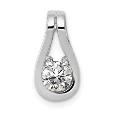 14k White Gold Holds 4.7mm stone, Teardrop Shape Slide Pendant Mtg