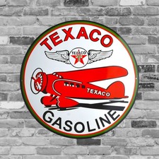 Plaque émaillée TEXACO GASOLINE  enamel sign emailschild - 41 cm -