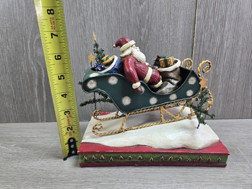 Warren Kimble 2003 Weihnachten Santa auf Schlitten Volkskunst Statue Figur - Bild 19 von 20