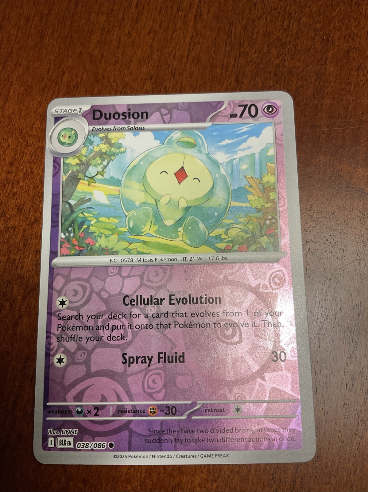 Duosion 038/086 Black Bolt Reverse Holo Pokemon TCG Card