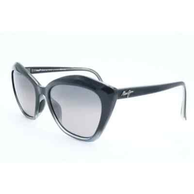 Maui Jim Lotus MJ 827-02J Cat Eye Black Sunglasses Gray  display picture 3