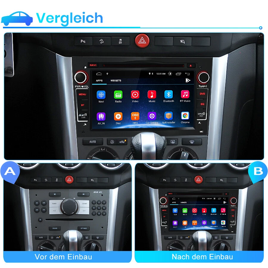 7" Android10 Autoradio DVD GPS Navi für OPEL Astra Zafira B Vectra C SWC DAB+ - Bild 3 von 4