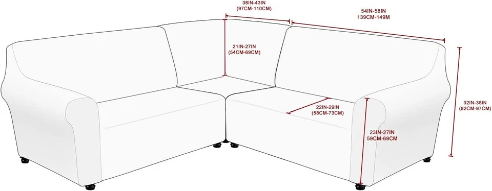 7 Seater L Shape Corner Sectional Couch Covers Velvet Stretch Couch Slipcovers - Image 3 of 4
