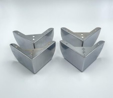 4x Bettfüße Sofafüße Möbelfüße Chrom